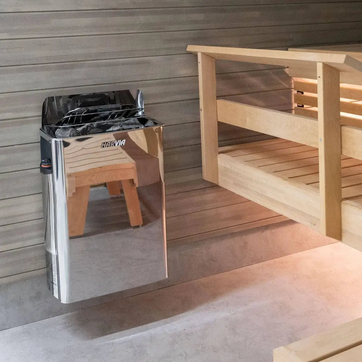 Harvia Wall Sauna Heater 6KW with Built-In Controls - Finnish Sauna Builders