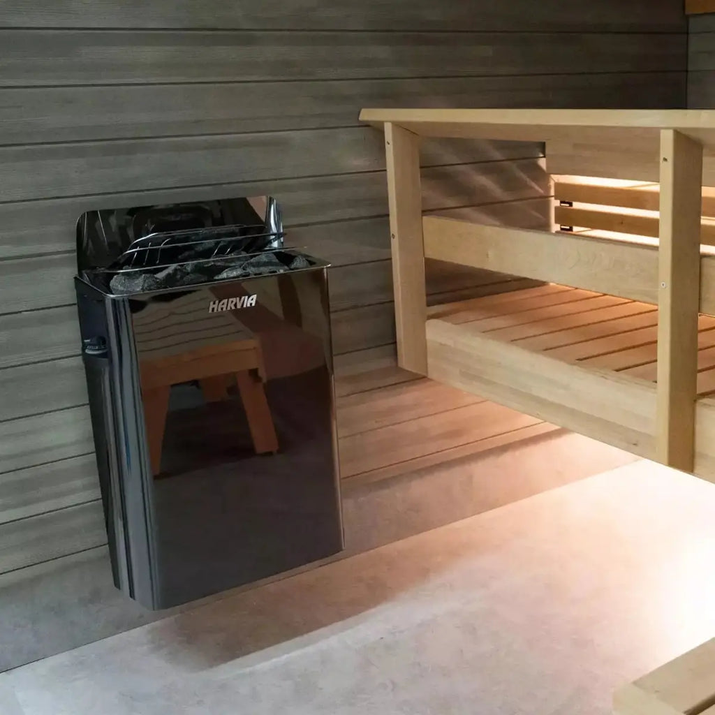 Harvia Wall Sauna Heater 8KW with Built-In Controls - Finnish Sauna Builders