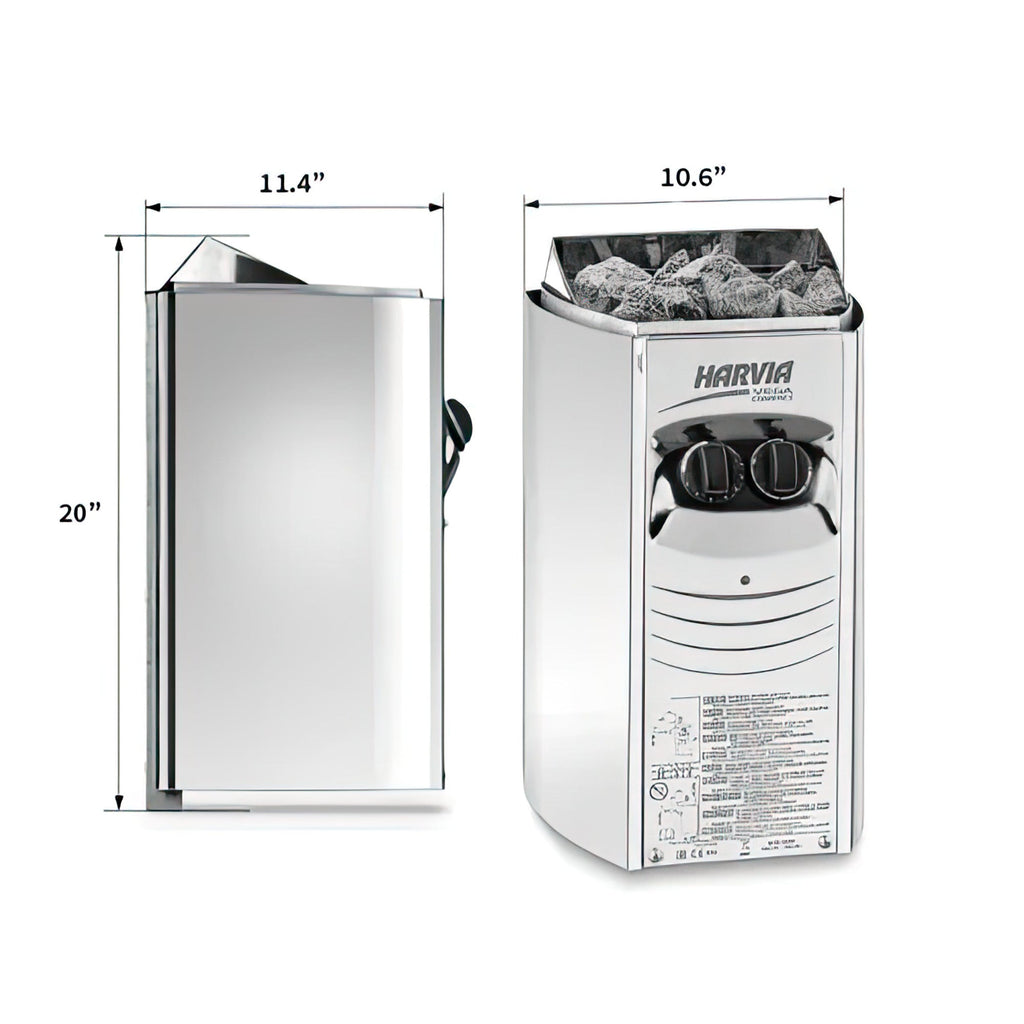 Harvia Vega Compact 3500 3.5KW Sauna Heater with Built-in Control - Finnish Sauna Builders